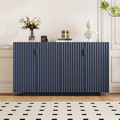 Streamdale Furniture Streamdale Navy Sideboard With Adjustable Shelves And Copper Handles
