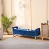 Streamdale Furniture Streamdale Navy Velvet Storage Bench With Armrests - 67.91" Wide
