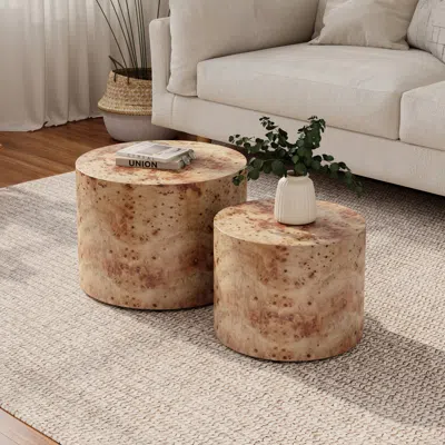 Streamdale Furniture Streamdale Nesting Coffee Table Set - Round, Wooden, Modern