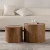 Streamdale Furniture Streamdale Nesting Coffee Table Set Of 2 - Round Wooden Tables