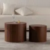Streamdale Furniture Streamdale Nesting Coffee Table Set Of 2 - Round Wooden Tables