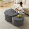 Streamdale Furniture Streamdale Nesting Coffee Table Set Of 2, Upholstered Round Tables