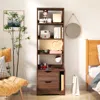 Streamdale Furniture Streamdale Night Stand With Bookshelf, Night Stand With 2 Storage Drawers