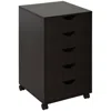 Streamdale Furniture Streamdale Nordic Style 5-drawer Filing Cabinet With Wheels, Brown