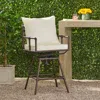Streamdale Furniture Streamdale Northrup Pipe Outdoor Swivel Barstool With Water-resistant Cushions