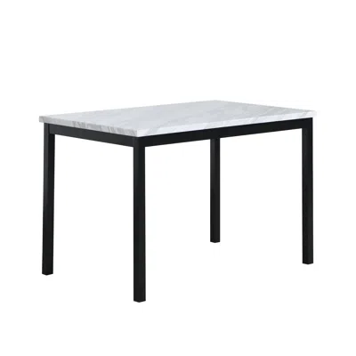 Streamdale Furniture Streamdale Noyes Metal Dining Table With Laminated Faux Marble Top