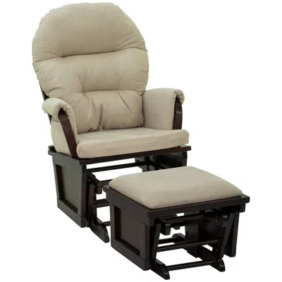 Streamdale Furniture Streamdale Nursery Glider Rocking Chair With Ottoman In Brown
