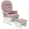 Streamdale Furniture Streamdale Nursery Glider Rocking Chair With Ottoman, Thick Padded Cushion Seating And Wood Base, Pi