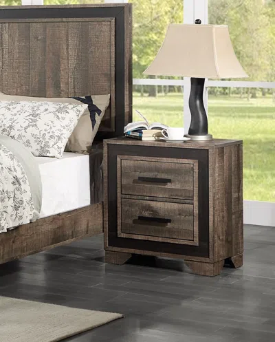 Streamdale Furniture Streamdale Oak Finish 1 Piece Nightstand Paper Veneer Bedroom Furniture 2