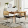 Streamdale Furniture Streamdale Oak Rattan & Linen Cantilever Chair (360lb Capacity) In Brown