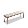 Streamdale Furniture Streamdale Oak Wood Bench With Leather Cushion