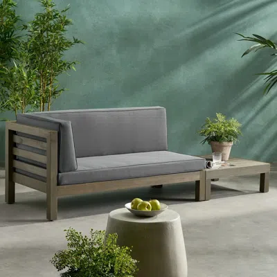 Streamdale Furniture Streamdale Oana Left Corner Bench And Coffee Table. Dark Grey