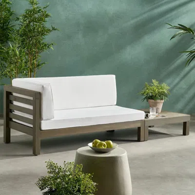 Streamdale Furniture Streamdale Oana Left Corner Bench And Coffee Table, White
