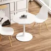 Streamdale Furniture Streamdale Octagonal Coffee Table, White Marble Top, Metal Base In White