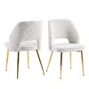 Streamdale Furniture Streamdale Off White Boucle Dining Chairs - Set Of 2