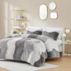 Streamdale Furniture Streamdale Ombre Shaggy Faux Fur Comforter Set