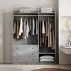 Streamdale Furniture Streamdale Open Wooden Wardrobe Storage For Bedroom