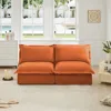 Streamdale Furniture Streamdale Orange Chenille Armless Sofa With Pillows In Orange
