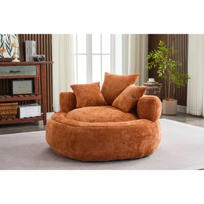 Streamdale Furniture Streamdale Orange Chenille Bean Bag Chair - Adult/teen, Filled