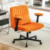 Streamdale Furniture Streamdale Orange Velvet Criss Cross Office Chair In Orange