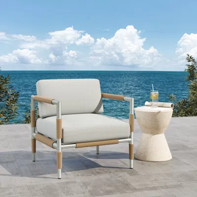 Streamdale Furniture Streamdale Oriana Aluminum Outdoor Patio Armchair With Cushions