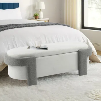 Streamdale Furniture Streamdale Ottoman Bench Storage, Durability, Style In White