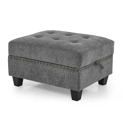Streamdale Furniture Streamdale Ottoman Sofa For Modular Sectional, Grey Chenille