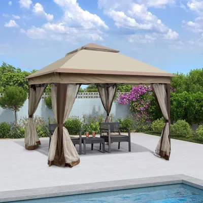 Streamdale Furniture Streamdale Outdoor 11x 11ft Pop Up Gazebo Canopy With Removable Zipper Netting