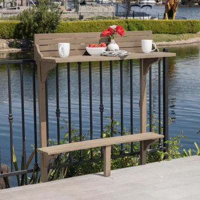 Streamdale Furniture Streamdale Outdoor Acacia Wood Balcony Bar Table