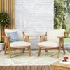 Streamdale Furniture Streamdale Outdoor Acacia Wood Club Chairs With Cushions (set Of 2)