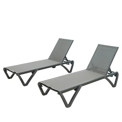 Streamdale Furniture Streamdale Outdoor Aluminum Chaise Lounge Chairs (gray