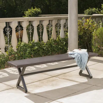 Streamdale Furniture Streamdale Outdoor Aluminum Dining Bench With Steel Frame