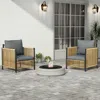 Streamdale Furniture Streamdale Outdoor Brown Pe Wicker Sofa Set-2 Pieces Single Sofa With Grey Cushion