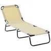 Streamdale Furniture Streamdale Outdoor Chaise Lounge Chair For Camping And Tanning In Beige