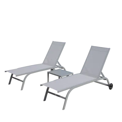 Streamdale Furniture Streamdale Outdoor Chaise Lounge Set In Gray