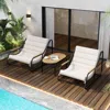Streamdale Furniture Streamdale Outdoor Chaise Lounge Set With Side Table - 3 Pack