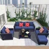 Streamdale Furniture Streamdale Outdoor Garden Patio Furniture 7-piece Pe Rattan Wicker Cushioned Sofa Sets And Coffee Ta