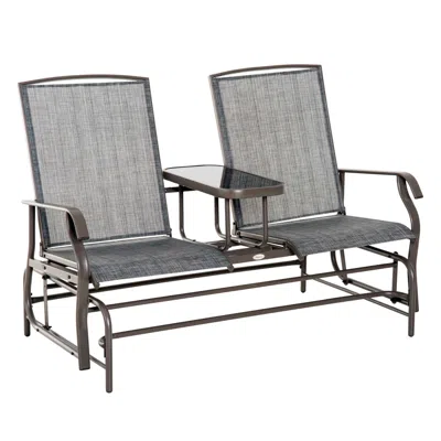 Streamdale Furniture Streamdale Outdoor Glider Bench With Center Table