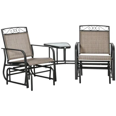 Streamdale Furniture Streamdale Outdoor Glider Chairs With Coffee Table