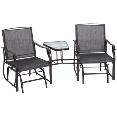 Streamdale Furniture Streamdale Outdoor Glider Chairs With Coffee Table