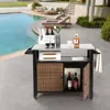 Streamdale Furniture Streamdale Outdoor Kitchen Rolling Cart With Stainless Steel Top