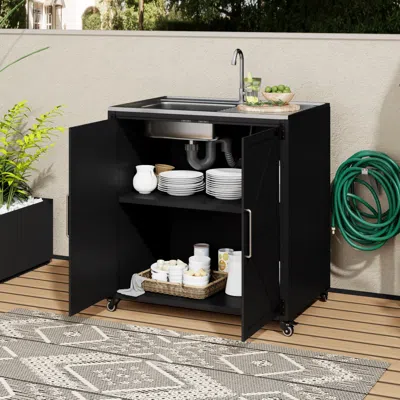 Streamdale Furniture Streamdale Outdoor Kitchen Sink Station With Cabinet