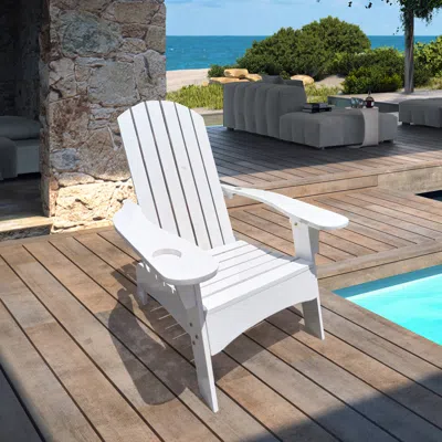 Streamdale Furniture Streamdale Outdoor Or Indoor Wood Adirondack Chair With An Hole To Hold