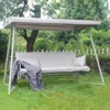 Streamdale Furniture Streamdale Outdoor Patio 3 Seaters Metal Swing Chair Swing Bed With Cushion And Adjustable Canopy Ch