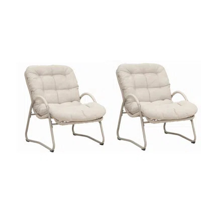 Streamdale Furniture Streamdale Outdoor Patio Lounge Chair (set Of 2) - Iron Frame & Plastic Wicker