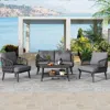 Streamdale Furniture Streamdale Outdoor Patio Set With Woven Rope Chairs & Coffee Table