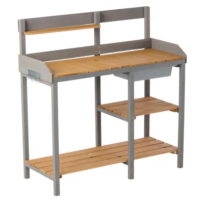 Streamdale Furniture Streamdale Outdoor Potting Bench With Cabinet