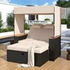 Streamdale Furniture Streamdale Outdoor Rattan Daybed, Loveseat/lounge Set W/ Cushions