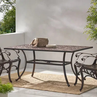 Streamdale Furniture Streamdale Outdoor Rectangular Cast Aluminum Dining Table