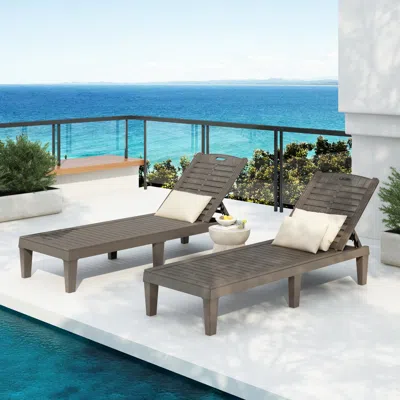 Streamdale Furniture Streamdale Outdoor Resin Chaise Lounge Set (2) - Light Brown